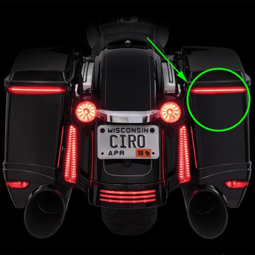 Ciro LED Bag Blades Saddlebags, HD Touring 14+