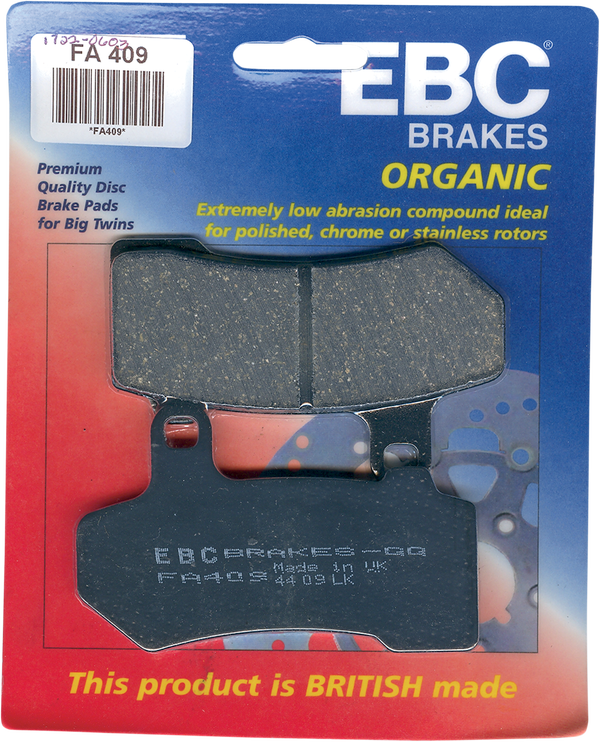 EBC Broms klossar FA SER ORGANIC Harley Touring 08-up Fram och Bak 1 par i pkt