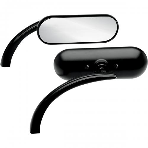 Arlen Ness Mini Oval Micro Mirrors, Black