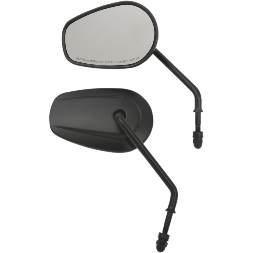 Drag Specialties Tear Drop Mirrors Long Stem, Black