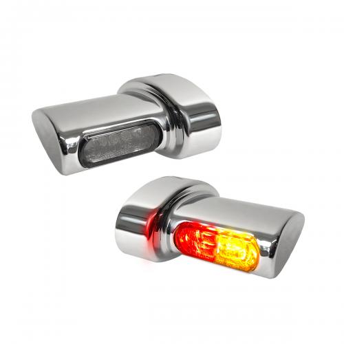 Heinz Bikes Winglets 3-1 Micro Bakblinkers till Harley - Krom