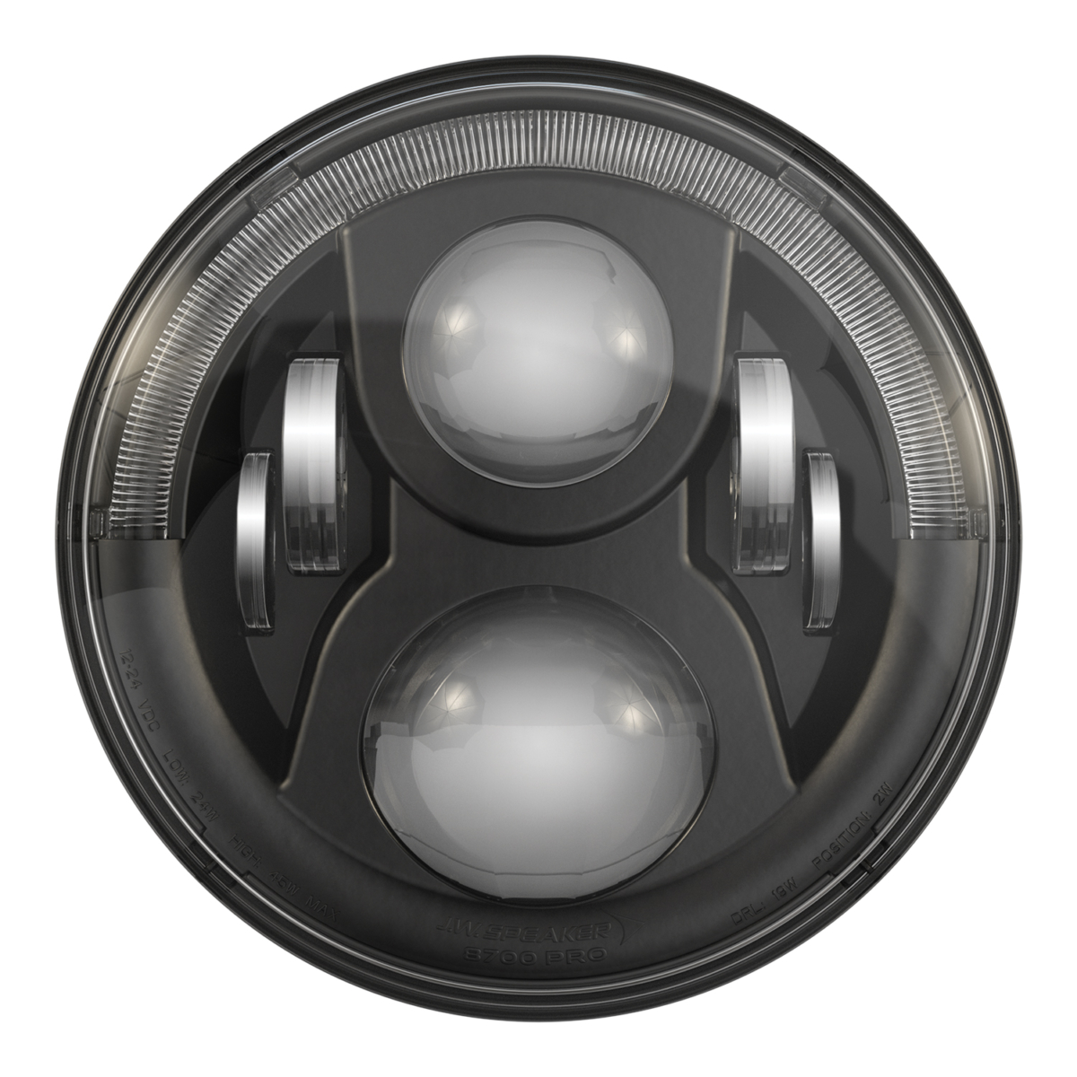 JW Speaker 7" 8700 Evolution 2 LED Framlampa, Svart