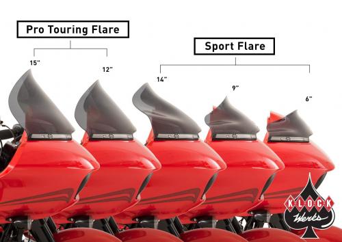 Klock Werks Sport Flare Windshield for 15-Upp Harley FLTR