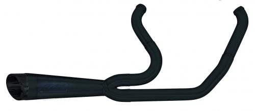 Two Brothers Racing Shorty Turnout 2-1 Exhaust for 18-Up HD Softail, Black