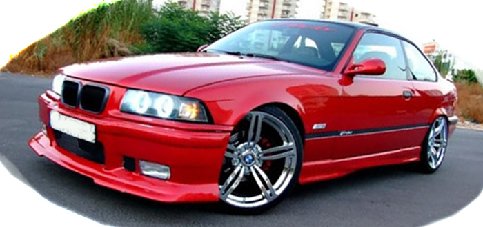 BMW E36 Red Tuning Parking #7033671