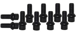 Bultpaket svarta sfäriska 10 st