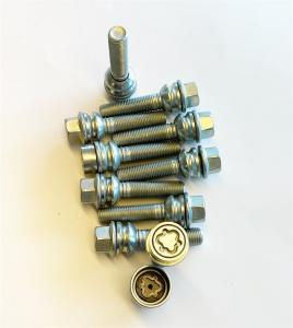 HR-1453607SET H&R Bultsats inkl låsbutar M14x1,5 Sfäriskt Silver, Längd 36mm