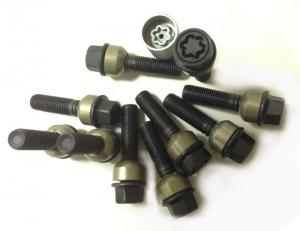 HR-1454906SET H&R Bultsats inkl låsbutar M14x1,5 Sfäriskt 14mm säte rörlig aluminium kona Porsche Taycan Silver, Längd 49/34mm