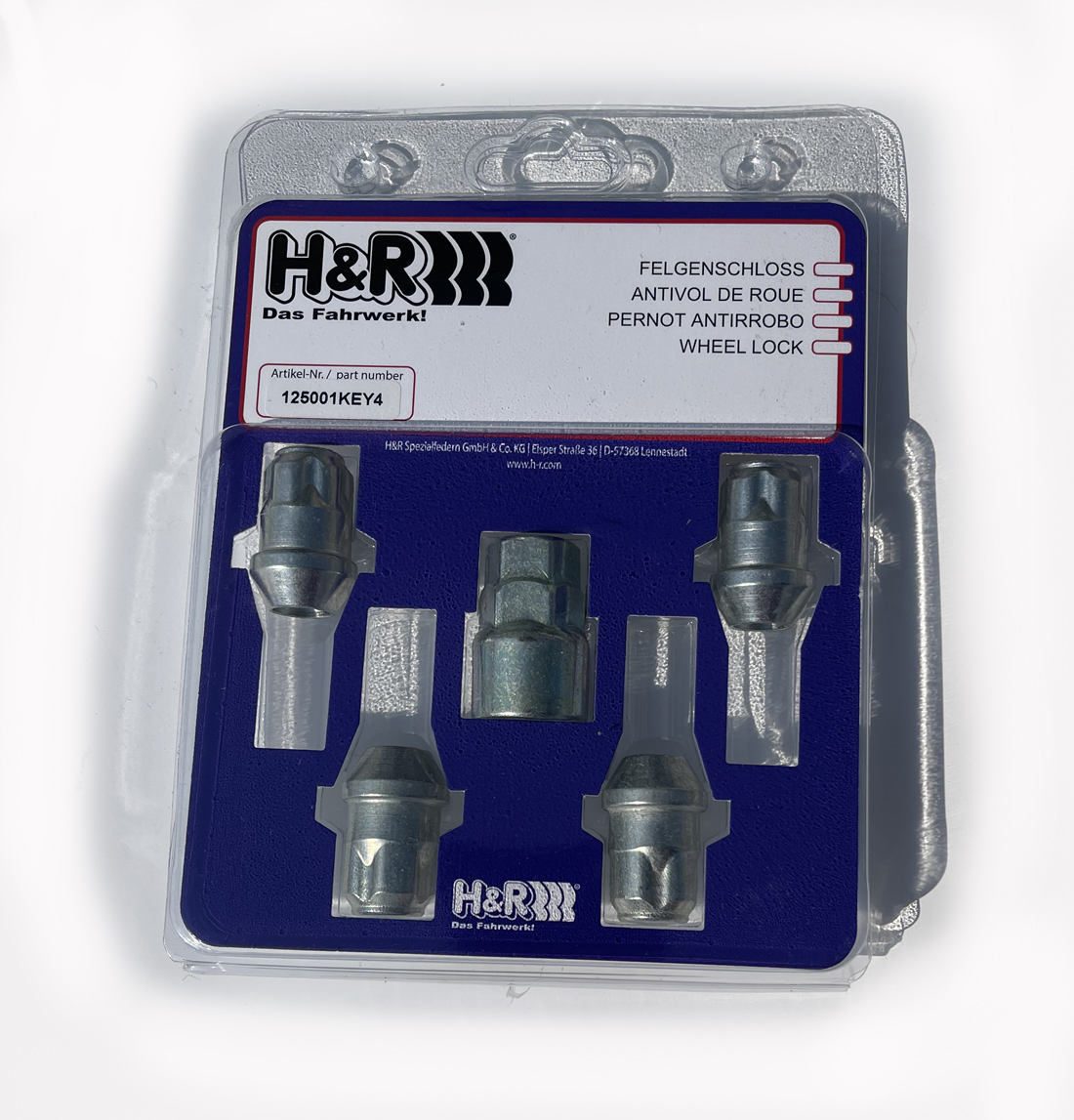 HR-125001KEY4 Låsmutter M12x1,5 Konisk Silver,