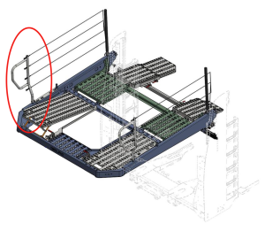 Stolpe reling takhylla främre höger CLX/FLX