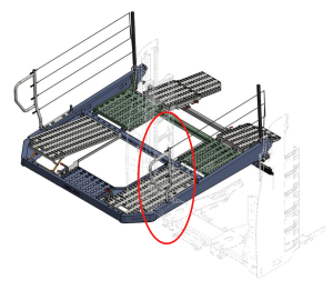 Stolpe reling takhylla främre vänster CLX/FLX