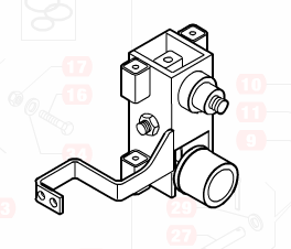 Hållare övervåning B2.1 höger
