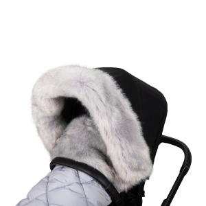 Faux Fur collar for stroller Grey S