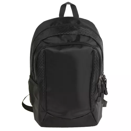 Svart datorryggsäck med laptopfack och flera funktioner