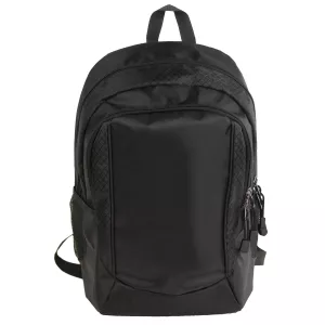 Svart datorryggsäck med laptopfack och flera funktioner