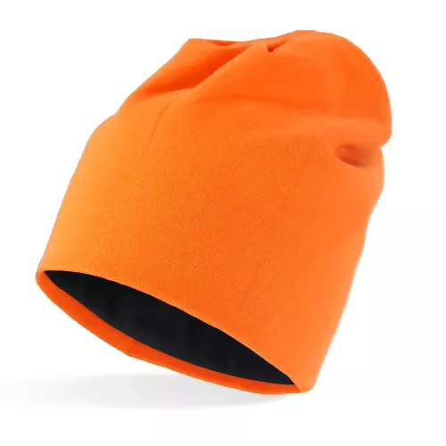 Orange bomullsmössa med fleecefoder