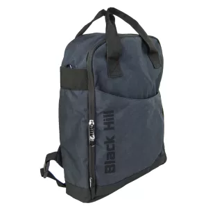 Antracit/grå datorryggsäck med axelband, laptopfack och bärhandtag