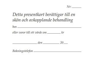 Presentkort Guld-fot 10 st/frp