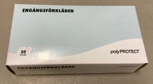 Förkläde plast, ask 50/fp vit