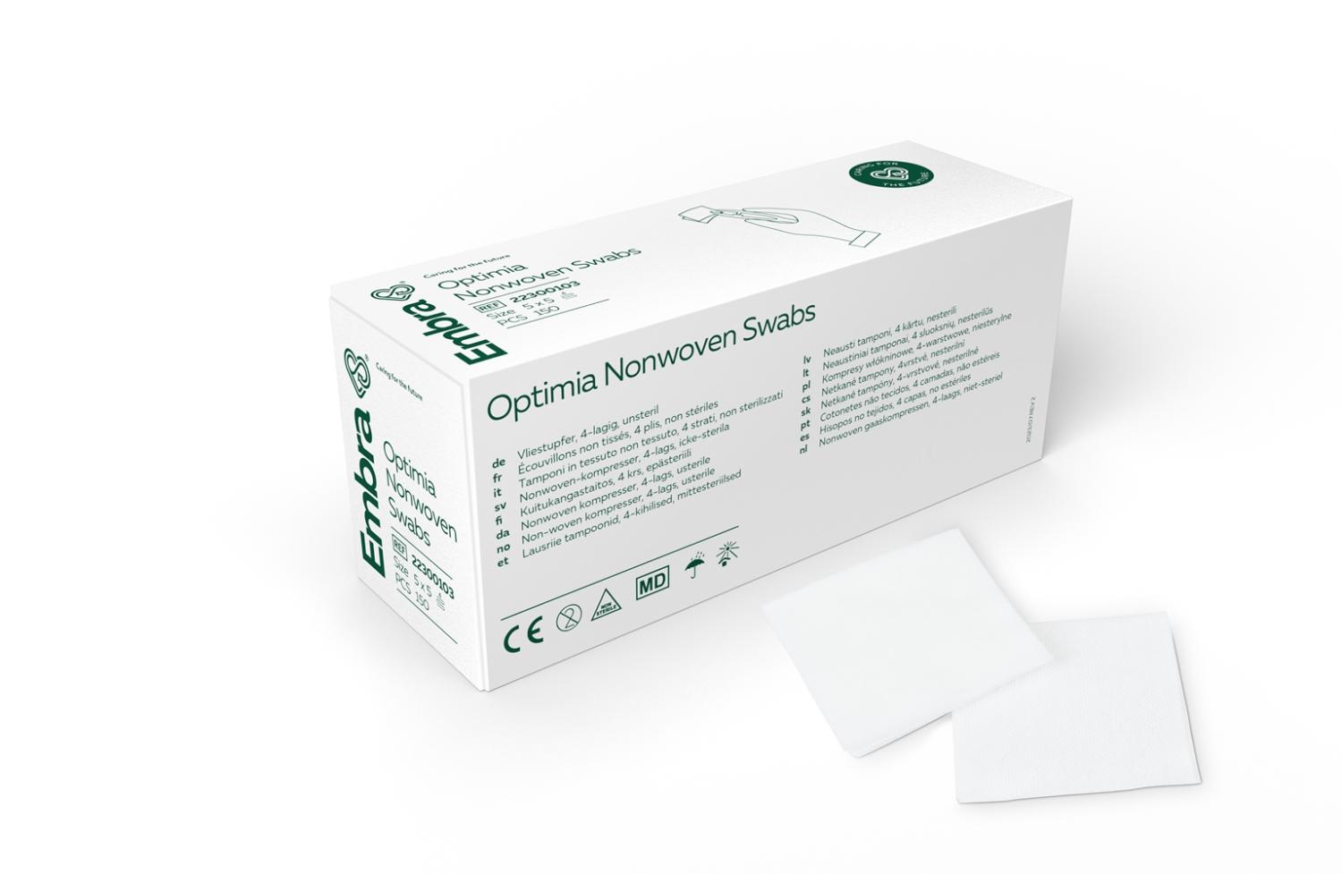 EMBRA Kompresser 5x5 cm nonwoven,150/fp höggr.rena