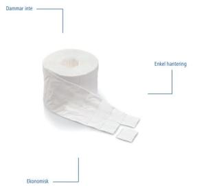 Cellulosakompress Pur-Zellin på rulle, 4 x 5 cm., 500/fp