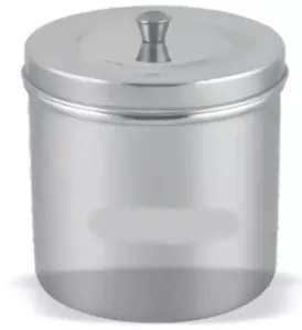 Burk med lock rostfri 10cm