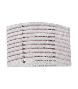 Nagelfil halvmåne 2-sidig zebra gritt 100/100-10st