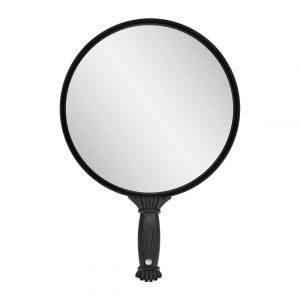 Rund frisörspegel med handtag
