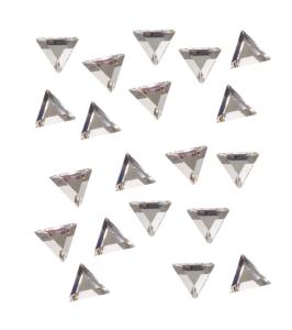 20 strasstenar trianglar, silver, 3mm