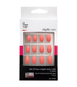 Set med 24 lösnaglar pink stiletto