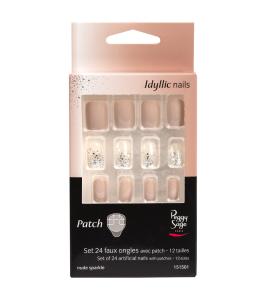 Set med 24 lösnaglar nude sparkle