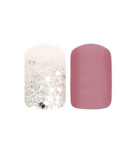 Set med 24 lösnaglar pink sparkle
