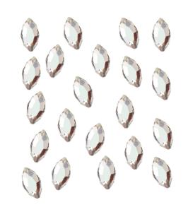 20 strasstenar ovaler, silver, 4 x 2 mm