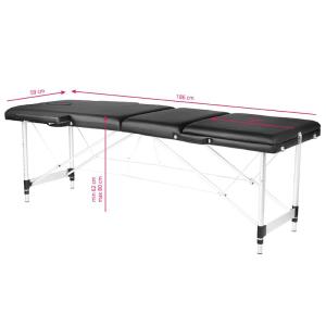 Massagebänk aluminium svart