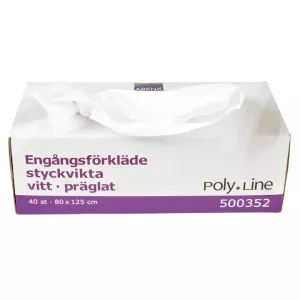 Förkläde styckvikt vit 80x125cm