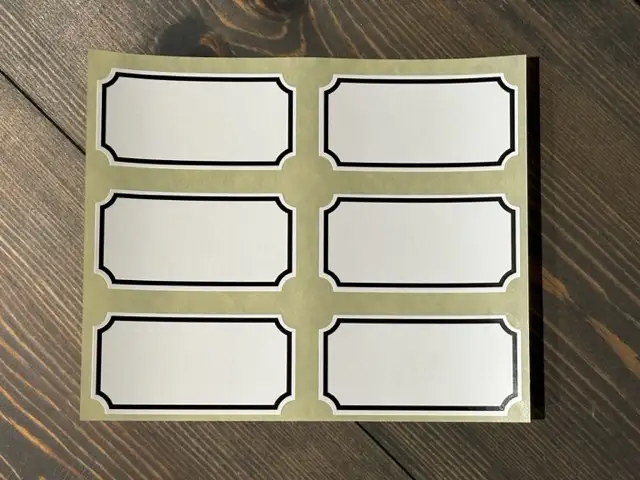 Etikett Rektangulär med svart ram (6 st / ark)