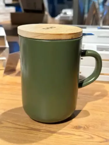 Tekopp i keramik med sil och lock 475ml (1 st Grön)