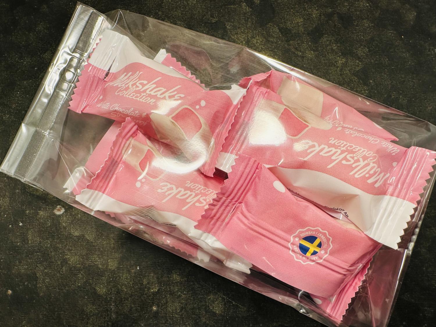 Godis Milkshake Vit choklad & Jordgubb (10 st)