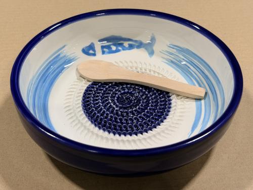 Rivskål Handgjord Blå Fisk (1 st)