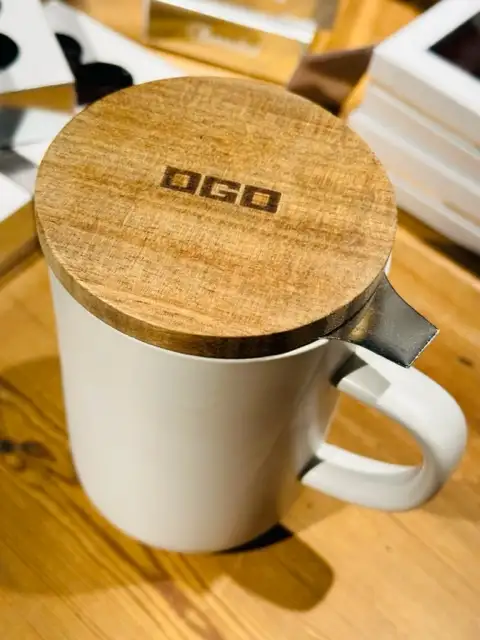 Tekopp i keramik med sil och lock 475ml (1 st Vit)