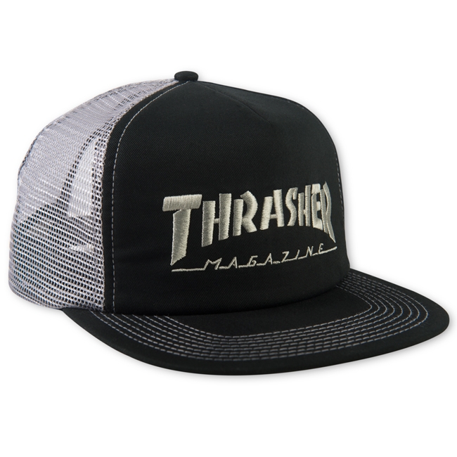 Thrasher Cap Mesh Logo Black Grey
