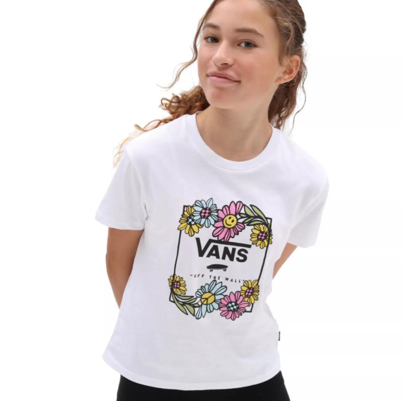 Vans Junior T-shirt Floral Crew White