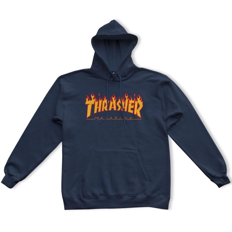 Thrasher Hood Flame Navy