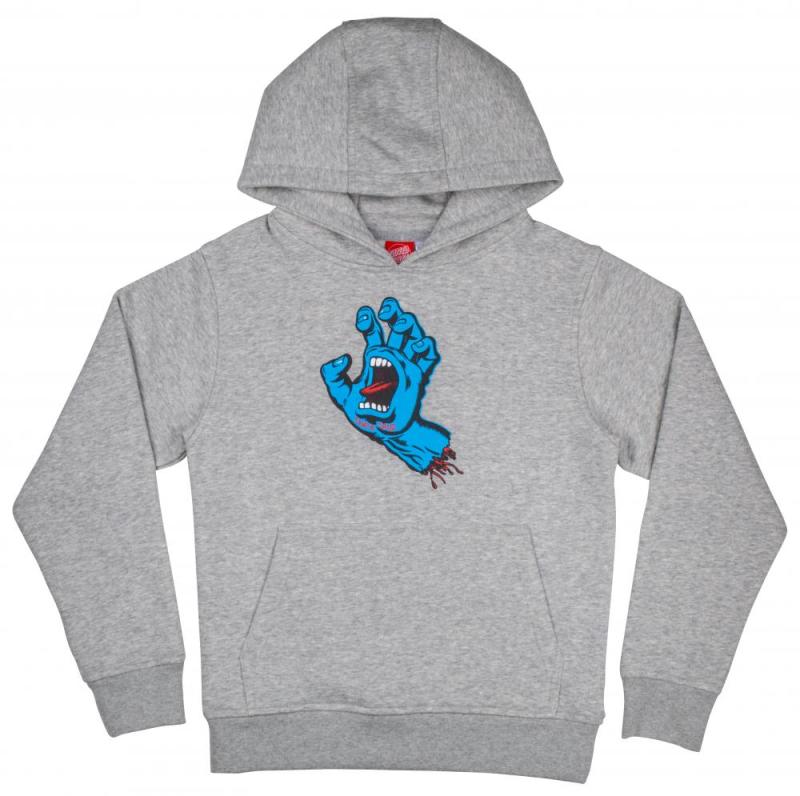 Santa Cruz Youth Hood Screaming Hand Heather Grey