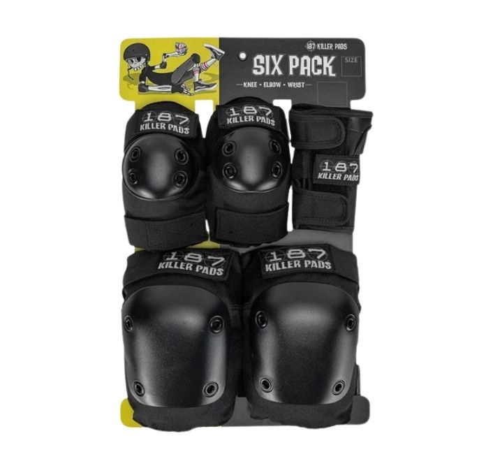 187 Killer Pads Adult Six Pack Set Black S/M