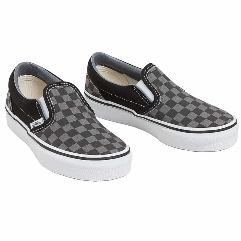 Vans Junior Slip-On Black Pewter Checkerboard