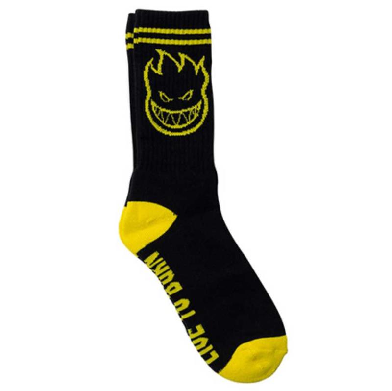 Spitfire Socks Big Head Black Yellow 1-pack