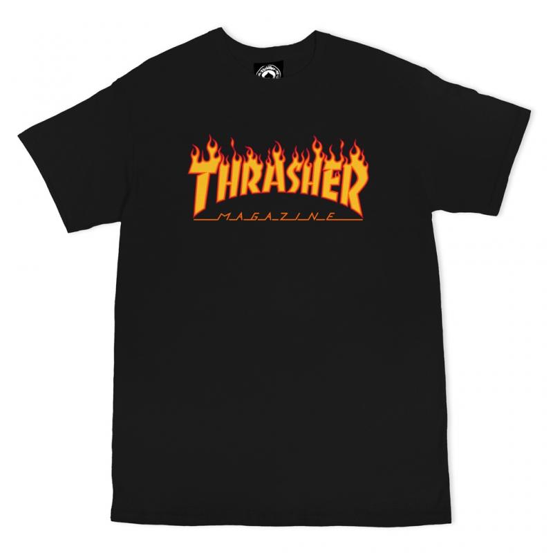 Thrasher Tee Flame Black