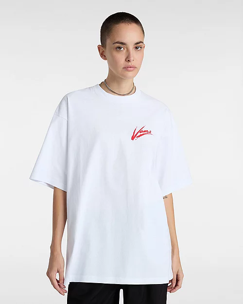 Vans Brush Script Loose T-shirt White/Red