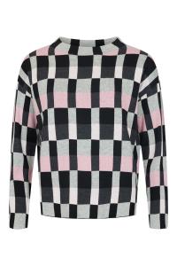 Jumper sv-rosa rutig